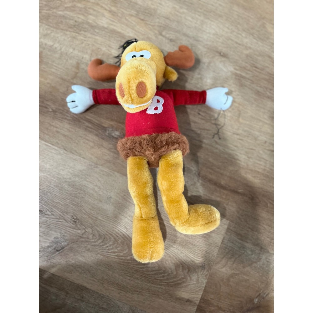 Vintage Bullwinkle J‎ Moose Plush Stuffed Animal Red Sweater Jay Ward 12 Inch
